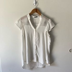 Express • Button Down V Neck Blouse